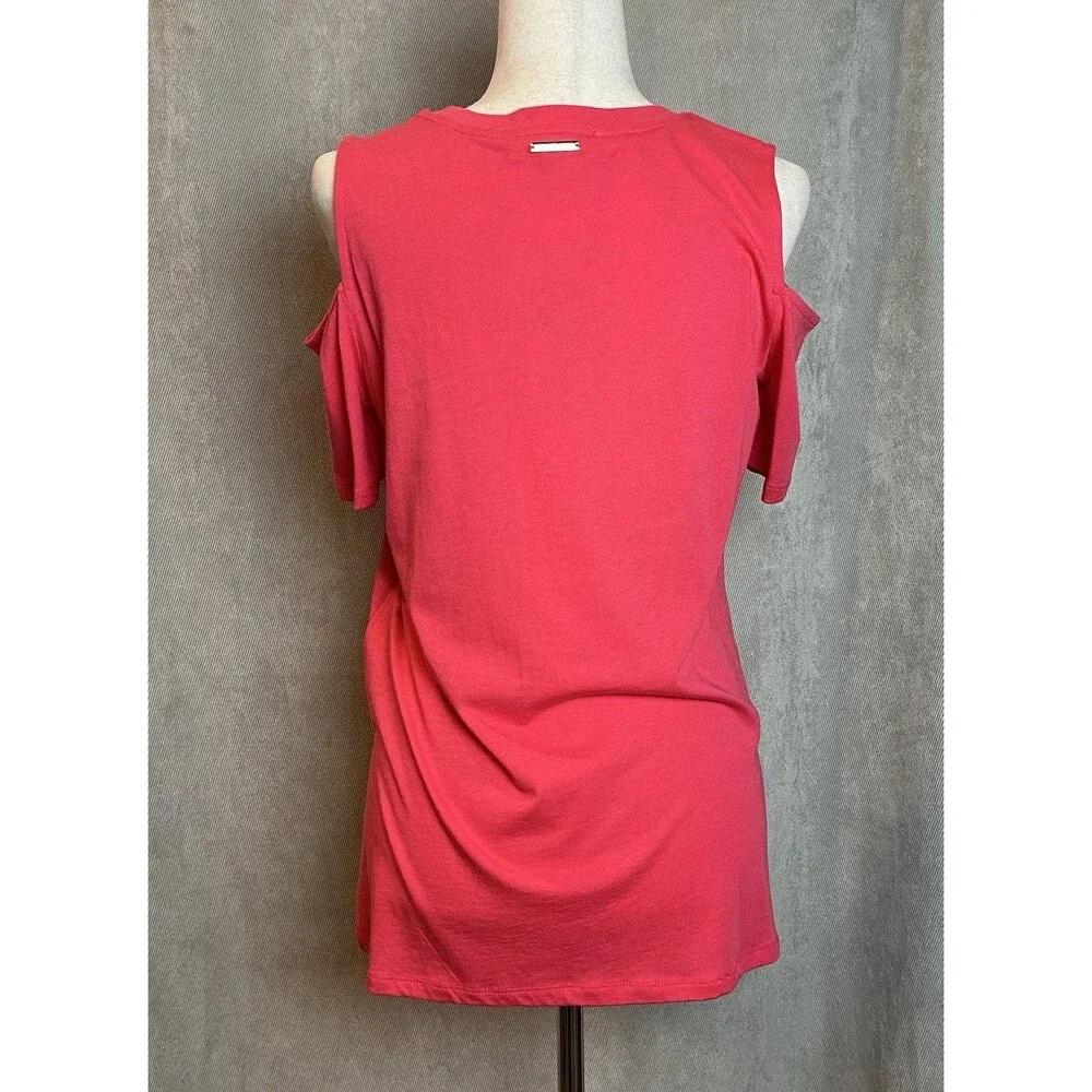 Michael Kors Cold Shoulder Top Coquette Deep Pink Med NWT Cyber Y2K Indie